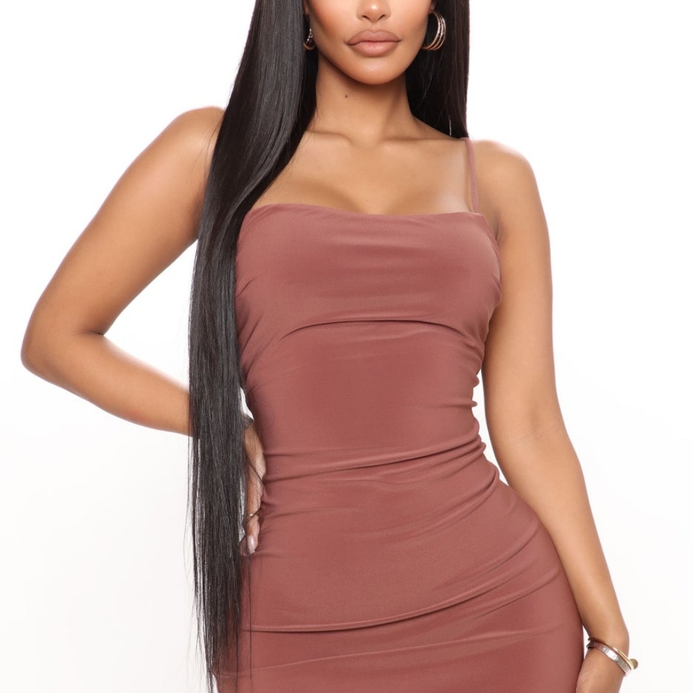 Back To Backless Midi Dress - Brown